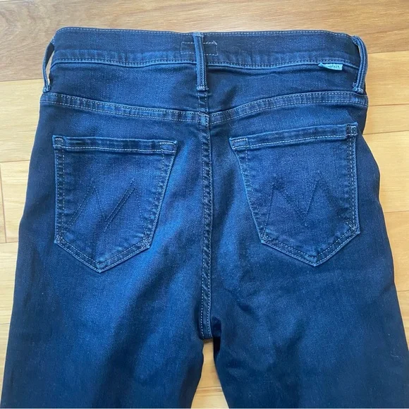 Mother The Stunner Zip Two Step Fray Jeans Womens Sz 25 Reg Dark Wash Mid Rise - Picture 3 of 11